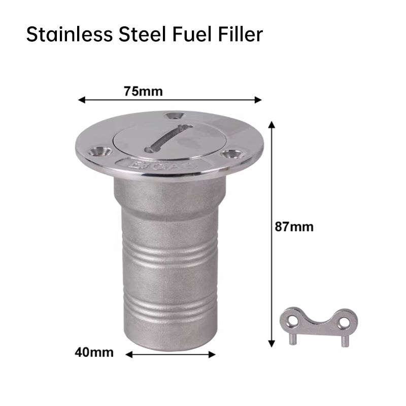 316 Stainless Steel Boat Deck Fill – Marine Water & Fuel Filler with Key Lock & Chain