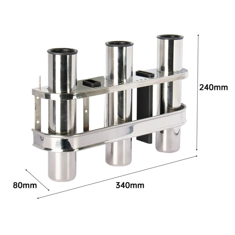 316 Stainless Steel Fishing Rod Holder – 3/4/5/6 Rod Rack for Boats