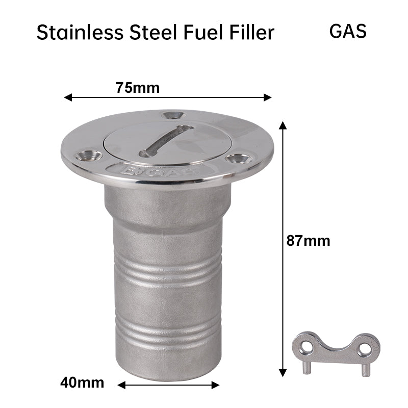 316 Stainless Steel Boat Deck Fill – Marine Water & Fuel Filler with Key Lock & Chain