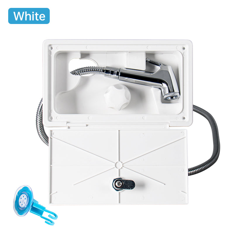 RV Exterior Shower Box Kit with Lock - Hot & Cold Outdoor Shower