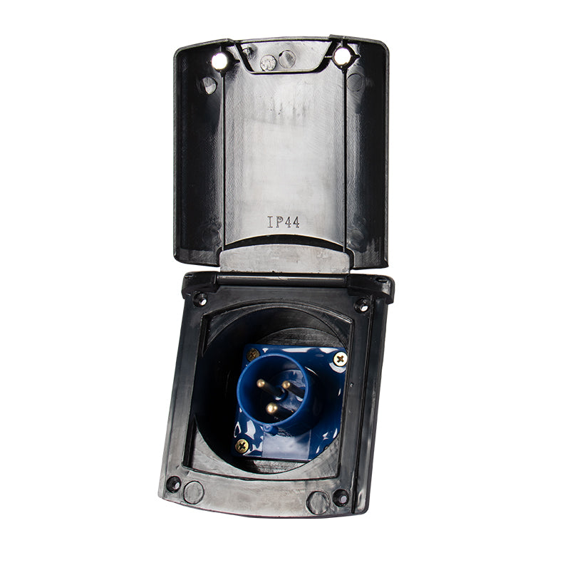 RV Shore Power Inlet Socket with Magnetic Cover | IP44 Weatherproof | 16A / 32A