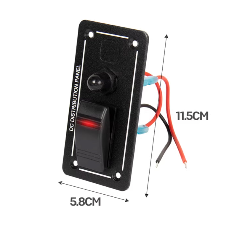 Marine Rocker Switch Control Panel – DC 12V/24V, Red LED, Waterproof