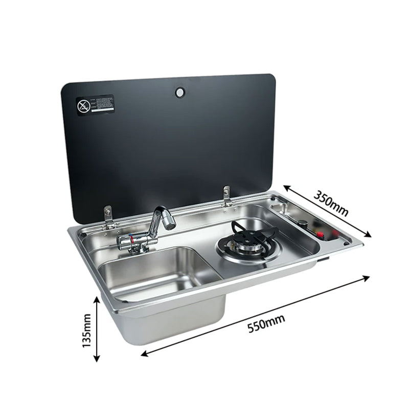 RV Single-Burner Gas Stove with Sink