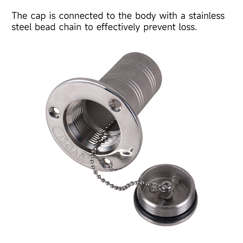 316 Stainless Steel Boat Deck Fill – Marine Water & Fuel Filler with Key Lock & Chain