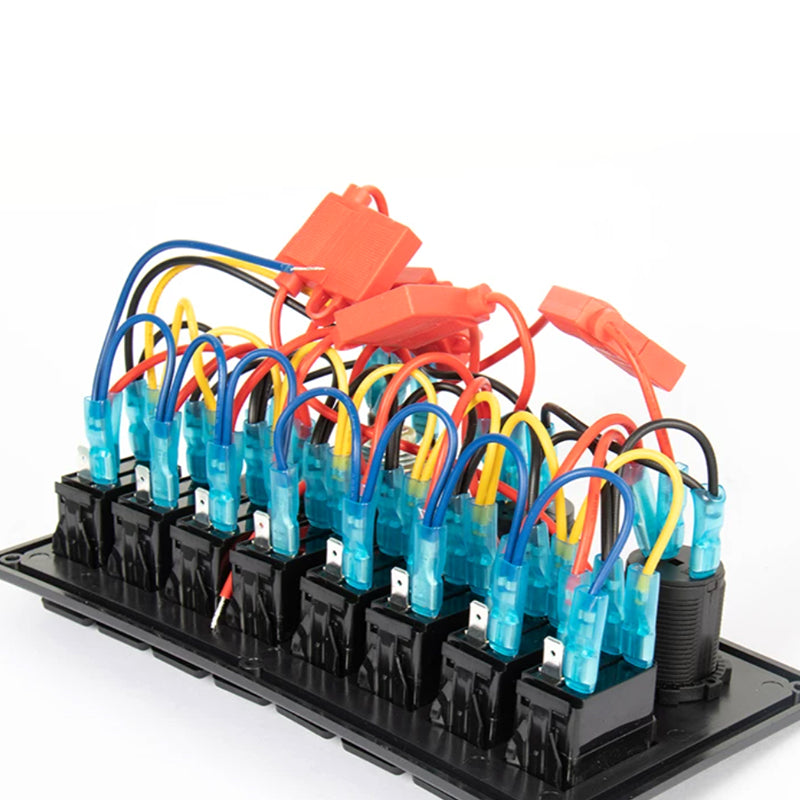Marine Rocker Switch Control Panel – DC 12V/24V, Red LED, Waterproof