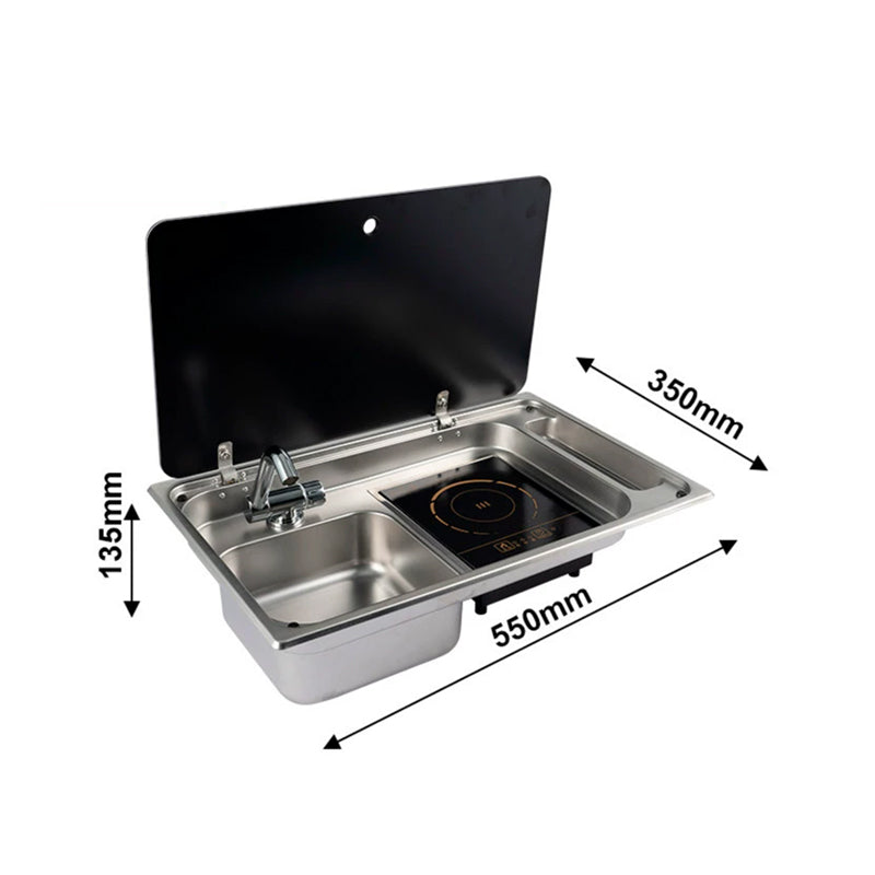 RV Built-In Induction Cooktop & Sink Combo
