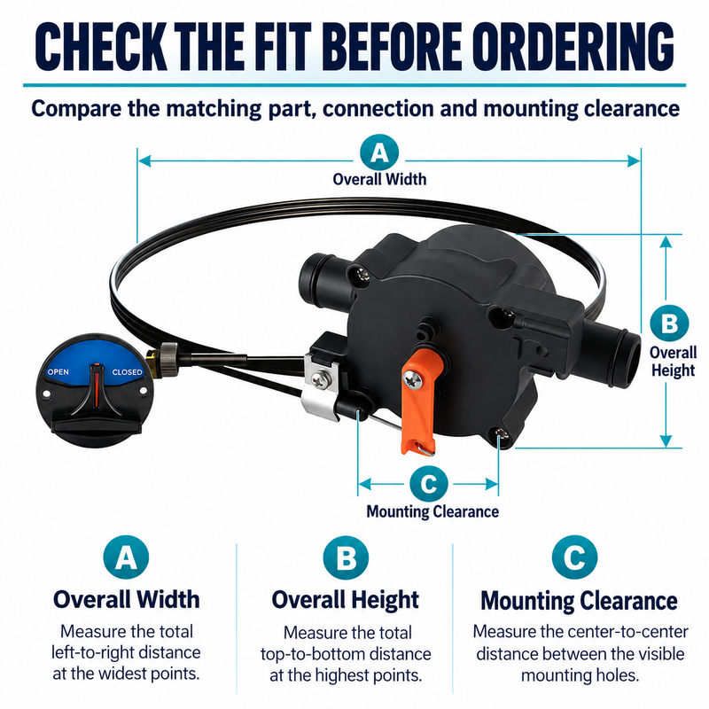 System 1 Livewell Drain Control Valve - 2-Position Remote Boat Water Control — size or installation fit guide