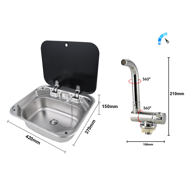 RV Camper Nano-Coated 304 Stainless Steel Sink