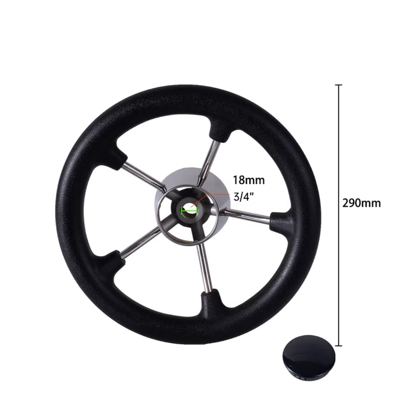 Marine Boat Steering Wheel – 316 Stainless Steel, PU Foam Grip, Ball Knob,