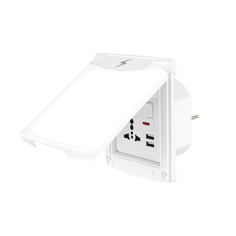 RV Outdoor Weatherproof Socket with Dual USB | IP44 Magnetic Flip Cover