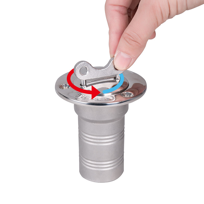 316 Stainless Steel Boat Deck Fill – Marine Water & Fuel Filler with Key Lock & Chain