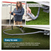 Flexible RV Sewer Hose Kit with Adapters — Camper Waste Water Drainage Set | Product image 3