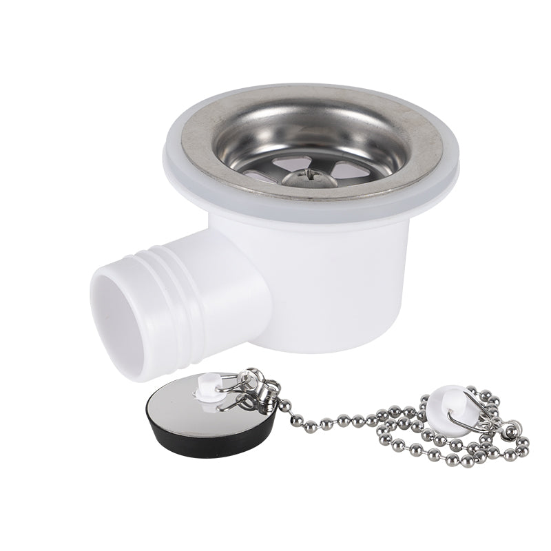 Stainless Steel Sink Drain with Chain Stopper – Leak-Proof Basin Waste Plug
