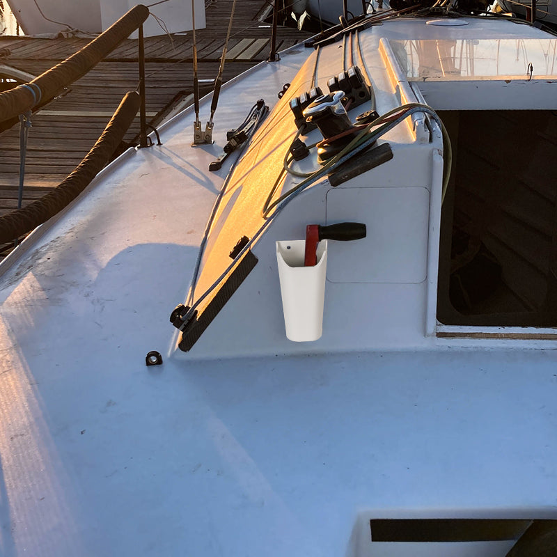Yacht Winch Handle Pocket – PVC Self-Draining Holder for Sailboat Deck