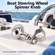304 Stainless Steel Boat Steering Wheel Spinner Knob - Clamp-On Grip Options — illustrative use context