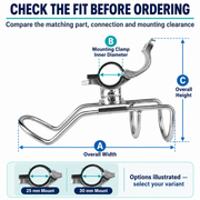316 Stainless Steel Swivel Boat Fishing Rod Holder - 25/30 mm Mount Options | size or installation fit guide