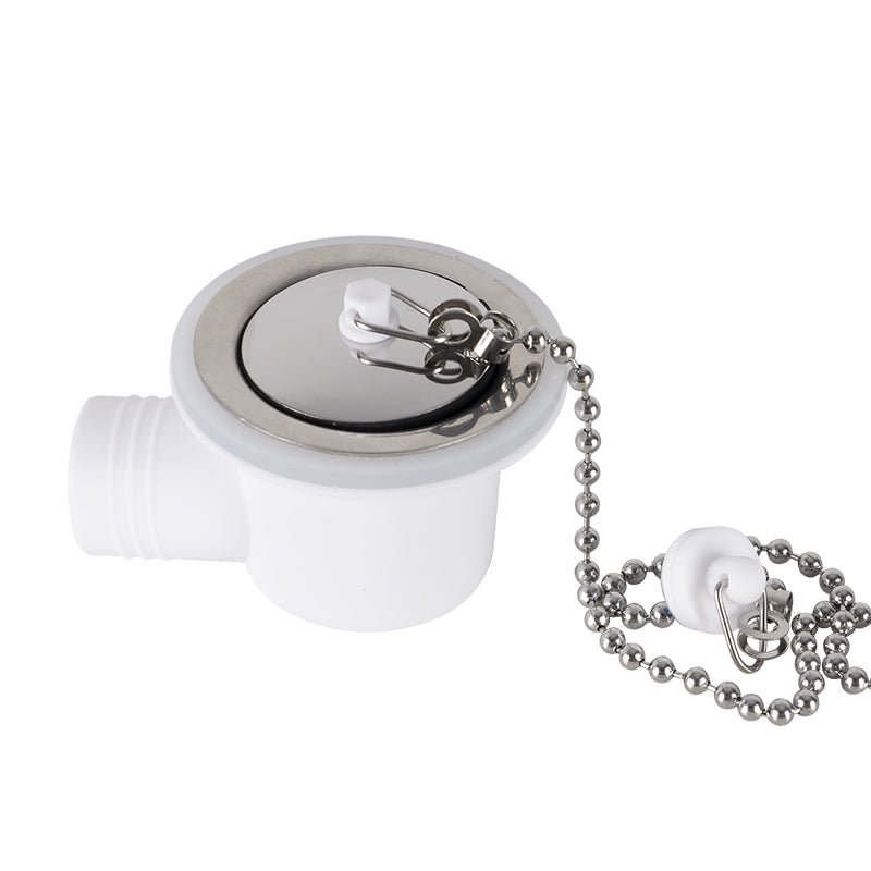 Stainless Steel Sink Drain with Chain Stopper – Leak-Proof Basin Waste Plug