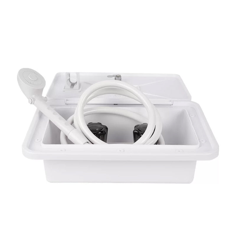 External Shower Box Kit | RV & Marine Outdoor Shower with Hot & Cold Mixer