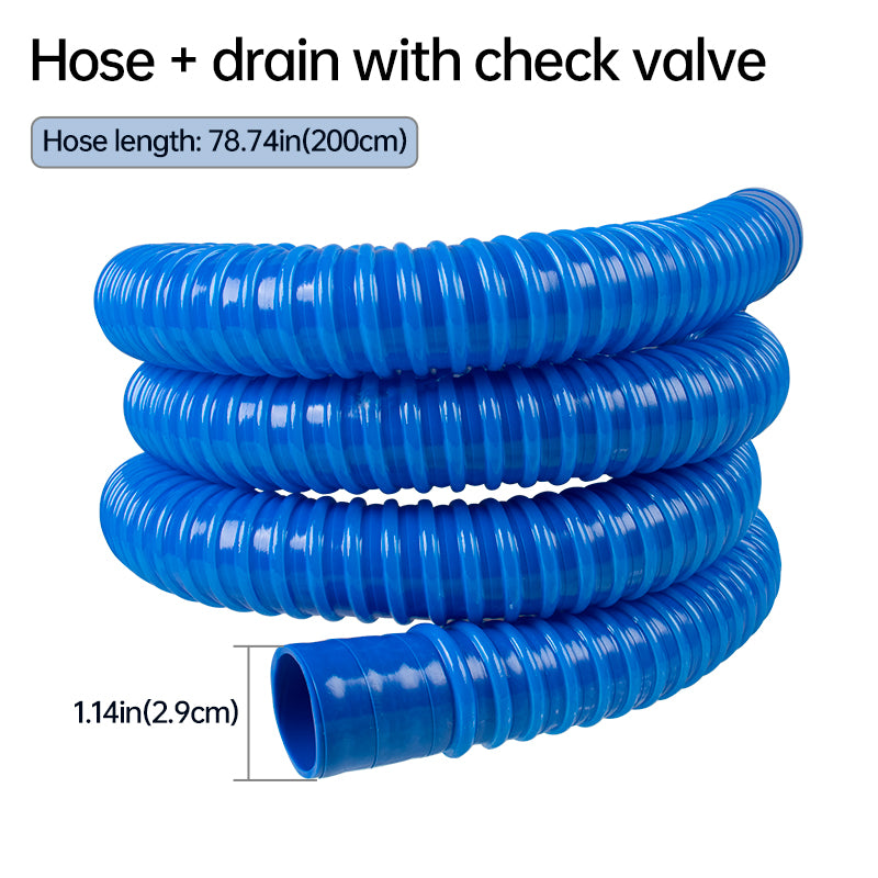 Marine Bilge Pump Hose with Check Valve Kit - Anti-Crack EVA Flexible Discharge Hose 1100GPH (78.74in/200cm)