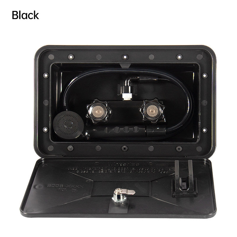 External Shower Box Kit | RV & Marine Outdoor Shower with Hot & Cold Mixer