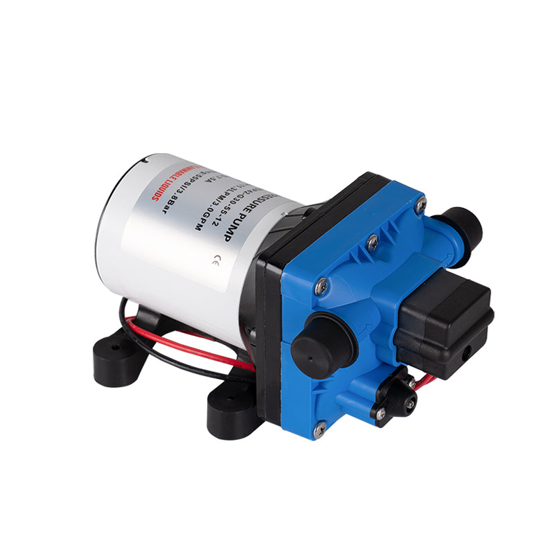 DC Diaphragm Water Pump – 12V/24V Self-Priming, Bypass Return, Dry-Run Safe