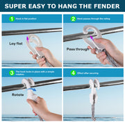 boat Fender Clips – Adjustable Marine Fender Hangers for Boat Railings | Product image 5