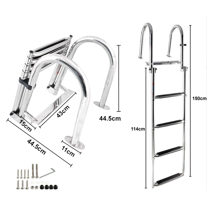 Stainless Steel Boat Swim Ladder – 3 & 4 Step | Telescoping, Folding & Under-Platform