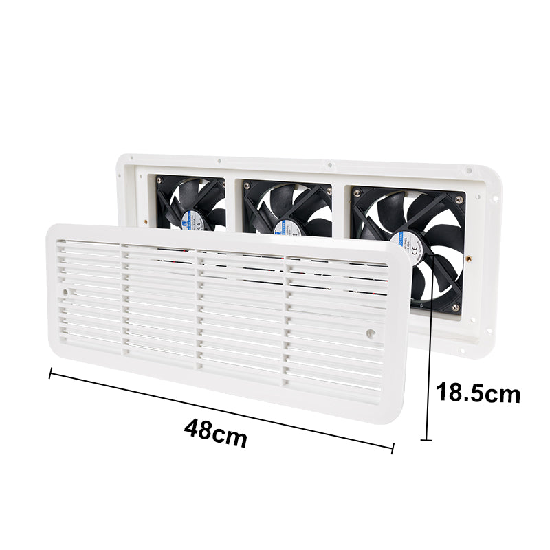 RV Exhaust Fan with Dust Screen | 12V Low-Noise Ventilation for Motorhome
