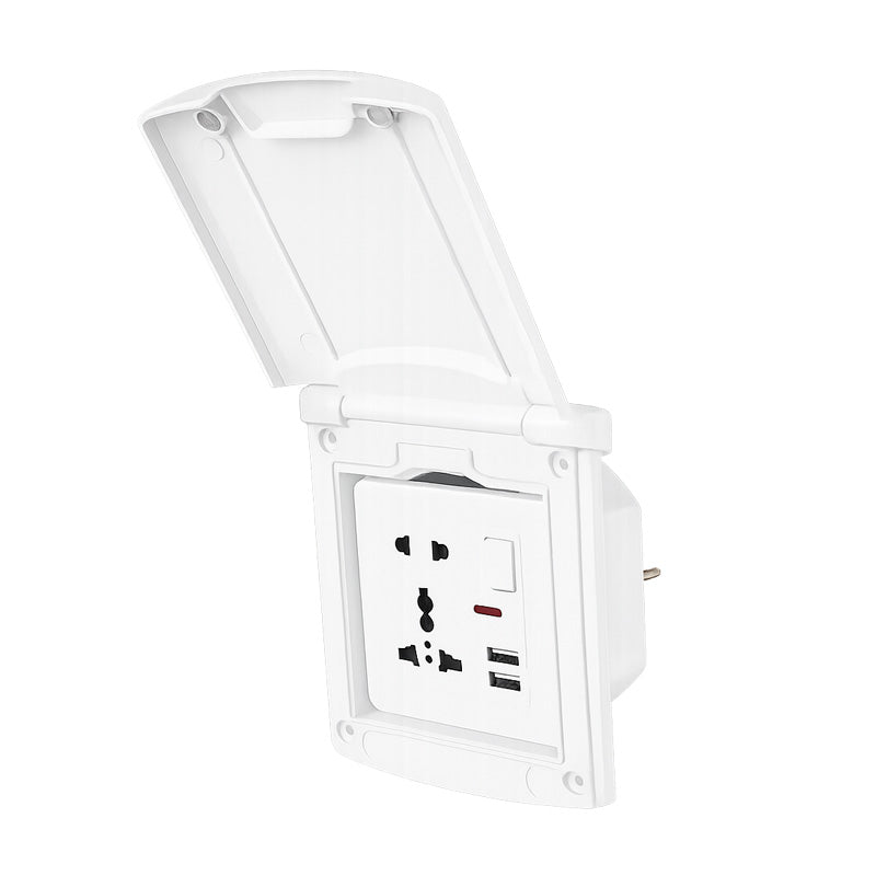 RV Outdoor Weatherproof Socket with Dual USB | IP44 Magnetic Flip Cover