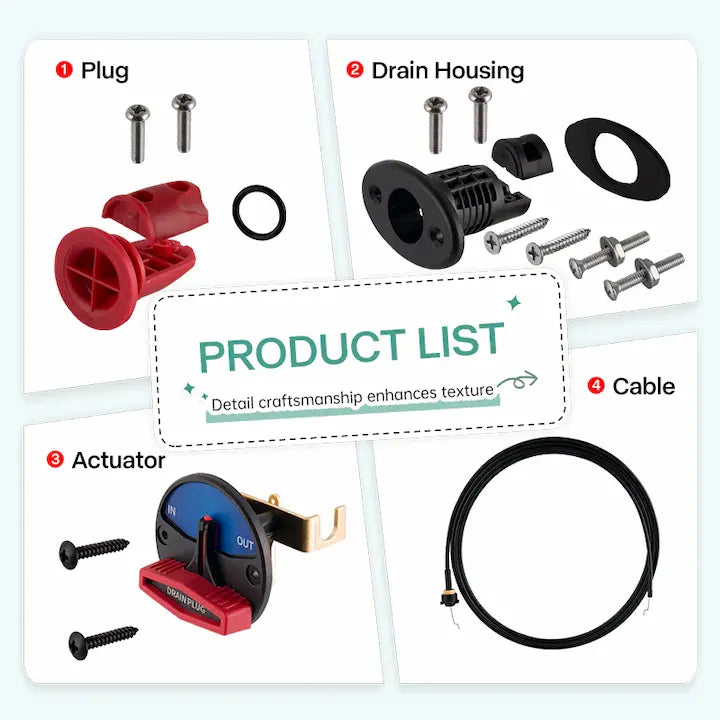 Remote Drain Plug System for Boat Livewell & Bilge Drain