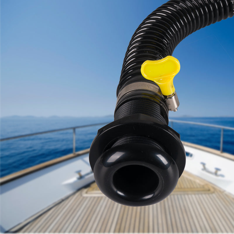 Marine Thru Hull Drain Outlet – ABS Boat Deck Drain Fitting (20mm / 25mm / 29mm)