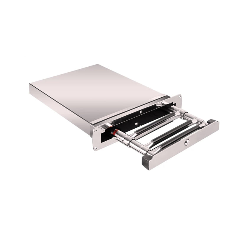 Stainless Steel Folding Boat Ladder – 3 & 4 Step Telescoping Swim Ladder with Box Storage