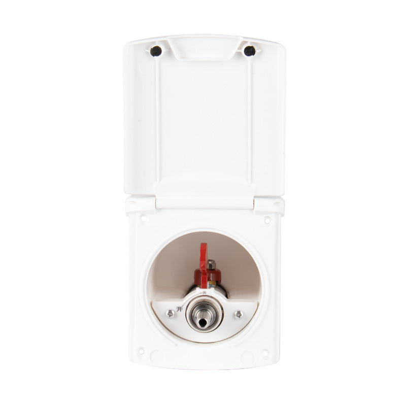 RV Gas Quick Connect Panel with Magnetic Cover & Ball Valve | 10mm Hose Barb