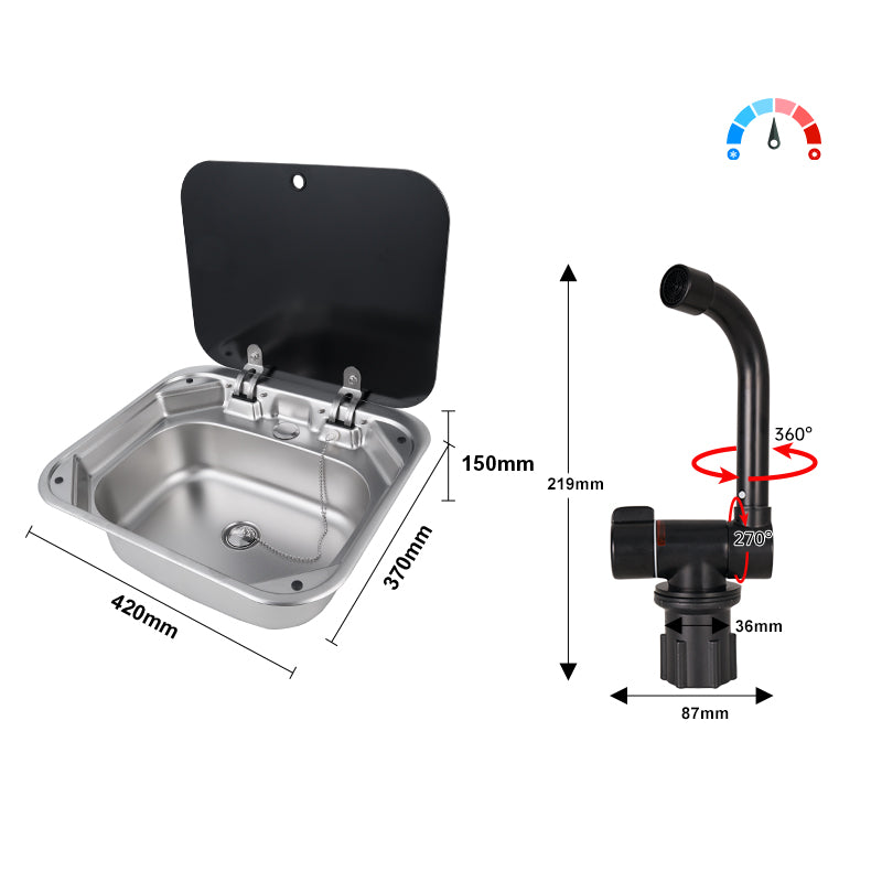 RV Camper Nano-Coated 304 Stainless Steel Sink