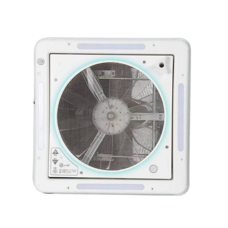 340mm Cutout RV Roof Vent Fan 10-Blade with LED | 6-Speed Bi-Directional, 12V/24V