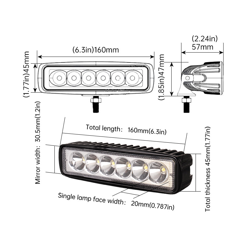 Marine Deck LED Light – 18W Waterproof Aluminum Spot Flood Beam for Boat Yacht