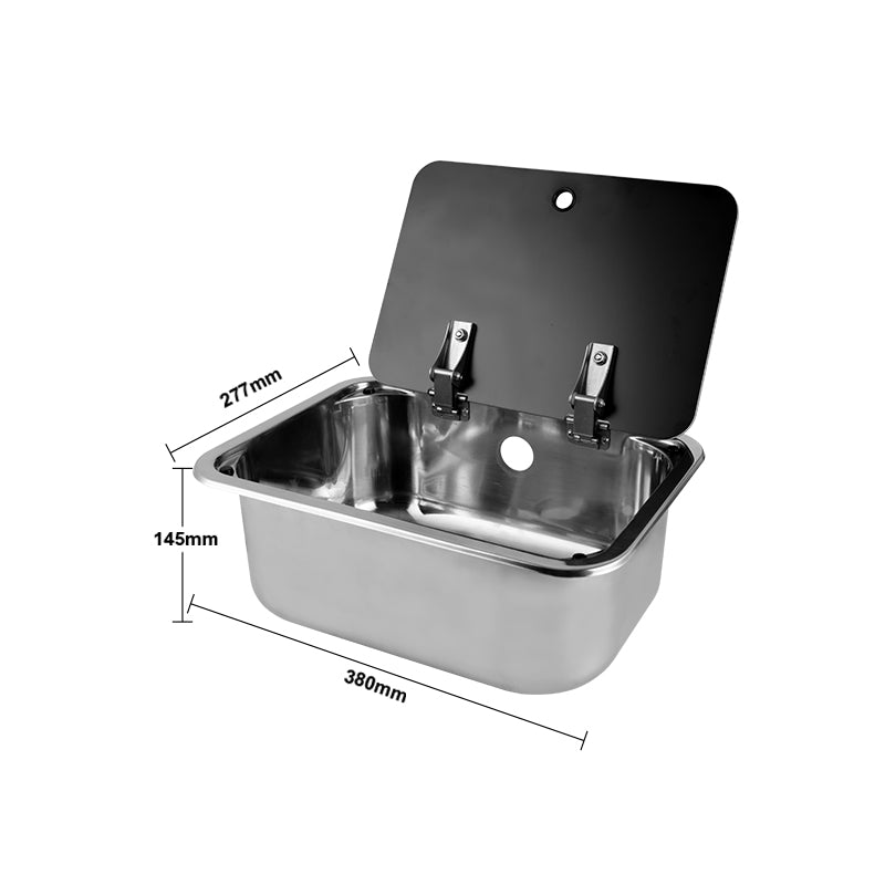 RV Camper Stainless Steel Sink with Lid and Folding Faucet