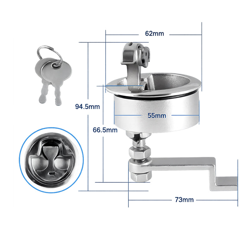 316 Stainless Steel Floor Hatch Latch with Lock