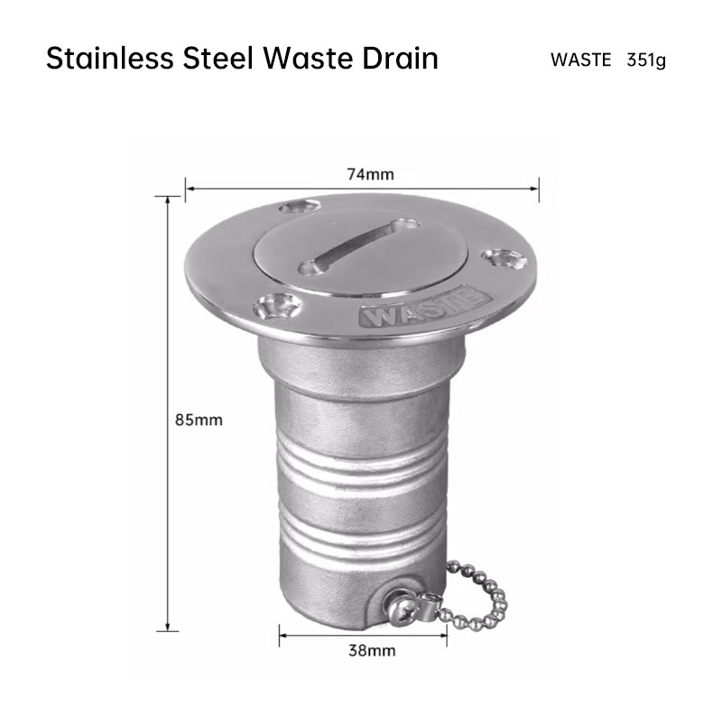 316 Stainless Steel Boat Deck Fill – Marine Water & Fuel Filler with Key Lock & Chain