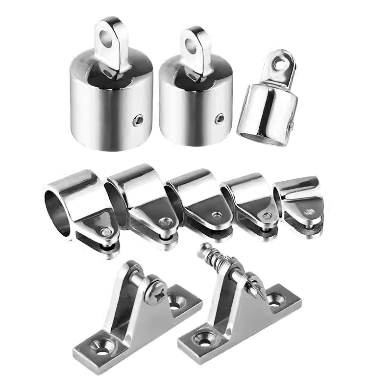 Marine Bimini Top Fittings Kit – 316 SS Slide Cap, Slide Socket, Deck Mount, Pin Mount