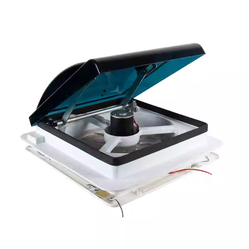 280mm Cutout RV Roof Vent Fan with LED Light | 10-Blade, Bi-Directional