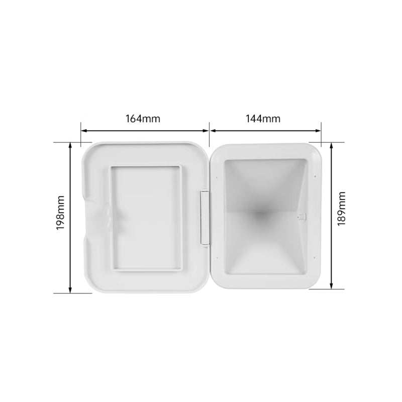 45° Marine Fuel Fill Pocket – Undrilled ABS Retrofit Box for Boat, RV & Caravan (White / Light Gray, With or Without Cover)