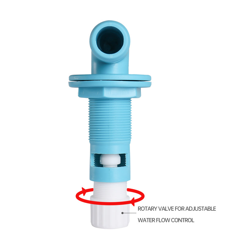 White rotary cap operation for adjustable water flow - original function photograph