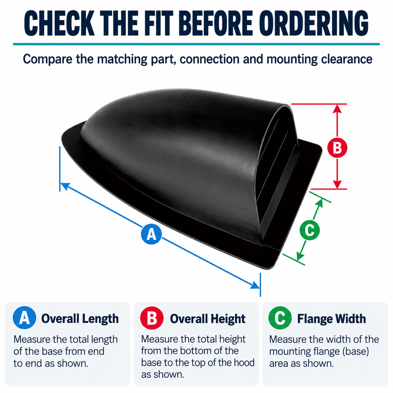 ABS Boat Cover Air Vent with Protective Hood - Marine Cover Ventilation Cap — size or installation fit guide