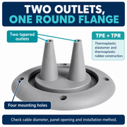 S04 gray example structure - two tapered outlets, four mounting holes, TPE plus TPR