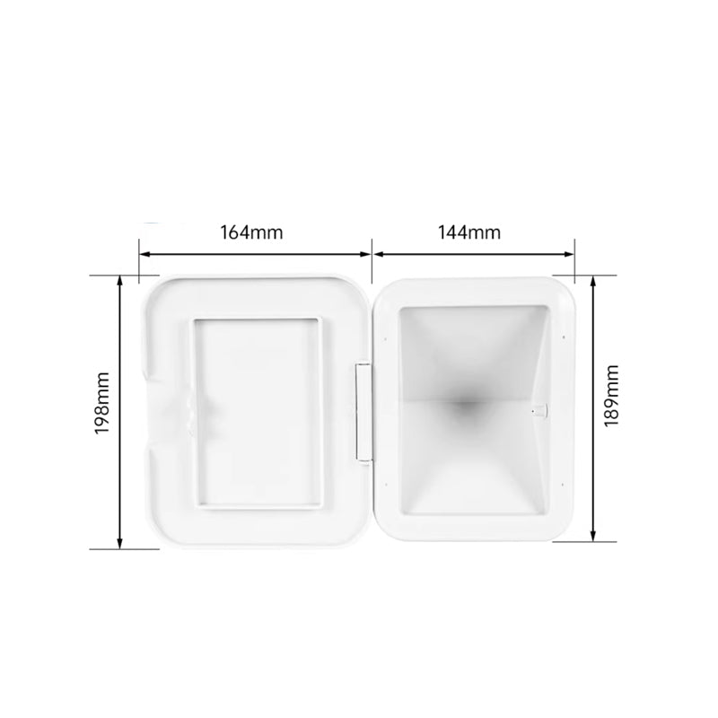 45° Marine Fuel Fill Pocket – Undrilled ABS Retrofit Box for Boat, RV & Caravan (White / Light Gray, With or Without Cover)