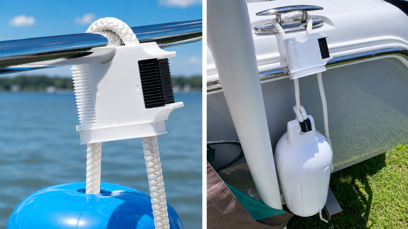 Original boat rail installation examples for the fender line adjuster