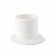 White YMB-GJ-001W TPE cup holder with open cylindrical body and ribbed flared base