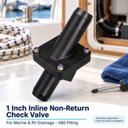 Illustrative marina workbench context with the inline valve; not an installed plumbing arrangement.