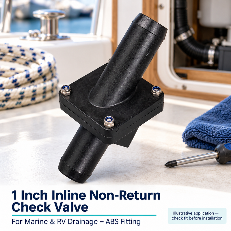 Illustrative marina workbench context with the inline valve; not an installed plumbing arrangement.
